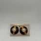 Carucci Vintage 80s/90s Black/Gold Enamel Faux Pearl Clip-On Earrings