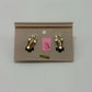 Carucci Vintage 80s/90s Black/Gold Enamel Faux Pearl Clip-On Earrings