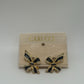 Carucci Vintage 1980s Black Rhinestone Enamel Bow Clip-On Earrings