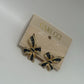 Carucci Vintage 1980s Black Rhinestone Enamel Bow Clip-On Earrings