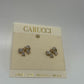 Carucci Vintage 1980s Dainty Rhinestone Bow Pierced Earrings
