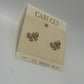 Carucci Vintage 1980s Dainty Rhinestone Bow Pierced Earrings