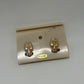 Carucci Vintage 1980s Green Enamel Star Dome Clip On Earrings