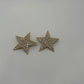 JS Signed Vintage 1980s Gold Tone Pavé Rhinestone Star Statement Clip On Earrings