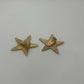 JS Signed Vintage 1980s Gold Tone Pavé Rhinestone Star Statement Clip On Earrings