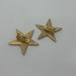 JS Signed Vintage 1980s Gold Tone Pavé Rhinestone Star Statement Clip On Earrings