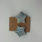 Vintage 80s/90s Pastel Blue Enamel Rhinestone Star Statement Clip On Earrings