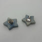 Vintage 80s/90s Pastel Blue Enamel Rhinestone Star Statement Clip On Earrings