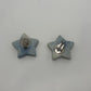 Vintage 80s/90s Pastel Blue Enamel Rhinestone Star Statement Clip On Earrings