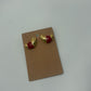 Napier Signed Vintage 1980s Red Enamel Crescent Earrings