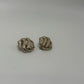 Monet Silver Vintage 1980s Openwork Swirl Clip On Earrings
