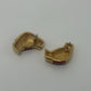 Napier Signed Vintage 1980s Red Enamel Crescent Earrings