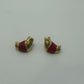 Napier Signed Vintage 1980s Red Enamel Crescent Earrings