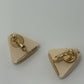 Napier Signed Vintage 1980s Geometric Triangle Modernist Pierced Earrings
