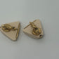 Napier Signed Vintage 1980s Geometric Triangle Modernist Pierced Earrings