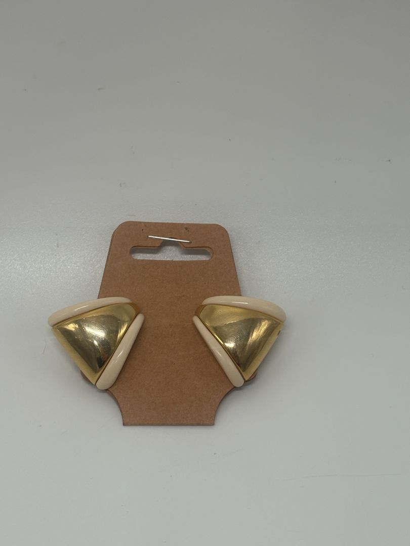 Napier Signed Vintage 1980s Geometric Triangle Modernist Pierced Earrings