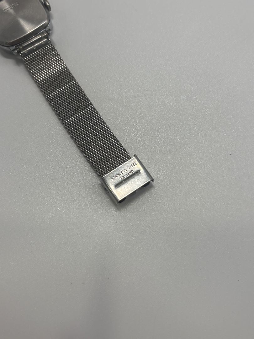 Timex Vintage 1970s Silver-Tone Cushion Case Watch