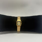 Bill Bass Vintage 1980s Gold-Tone Quartz Square Diamond Accent Watch