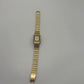 Bill Bass Vintage 1980s Gold-Tone Quartz Square Diamond Accent Watch
