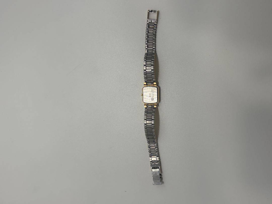 Bill Bass Vintage 1980s Gold-Tone Quartz Square Diamond Accent Watch