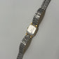 Bill Bass Vintage 1980s Gold-Tone Quartz Square Diamond Accent Watch