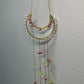 Celestial + Clear Quartz Gold, Pink, & Green Beaded SunCatcher Hanging Wall Decor | Handmade