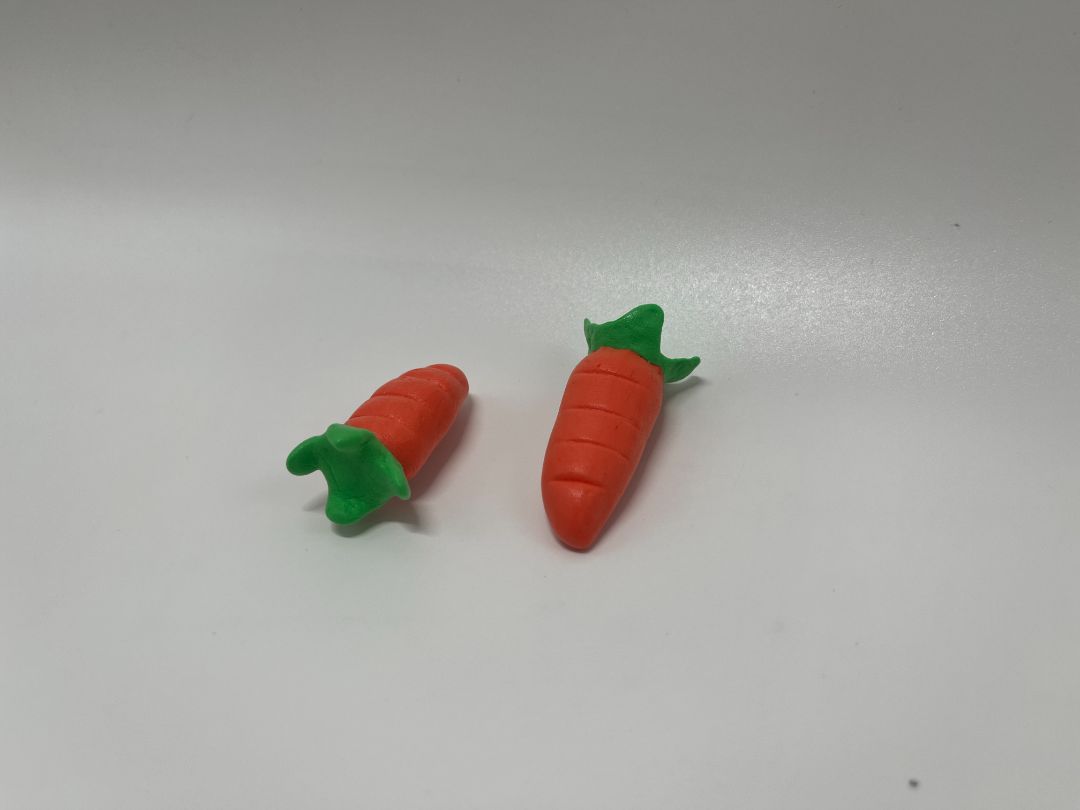 Carrot 2pcs Clay Magnets | Handmade