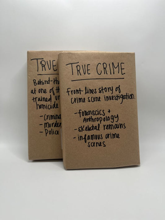 True Crime Blind Book Date Hardcover | Book Lover's Gift | Handmade