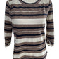 J Crew Black Multicolor Striped Crew Neck Pullover Knit Top