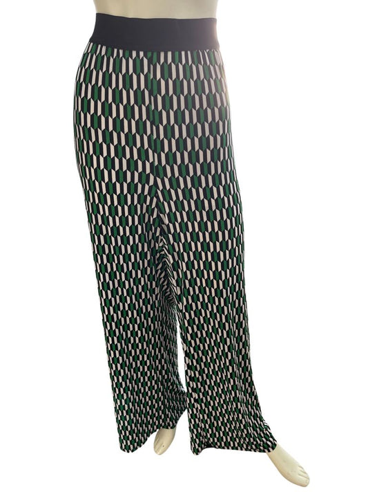 Jules & Leopold Green Multicolor Geometric Print Elastic Waist Pants