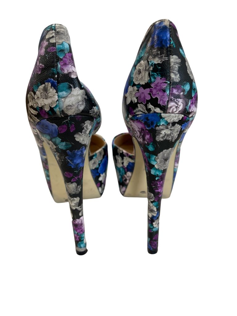 Just Fab 'Jazzy' Black Floral Platform Heels