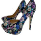 Just Fab 'Jazzy' Black Floral Platform Heels