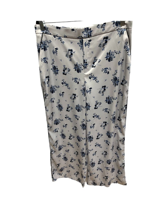 Kaari Blue/White Floral Wide Leg Pants