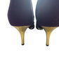 Kathy Van Zeeland Vintage Purple Stiletto Heels with Gold Trim
