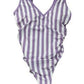 Kona Sol Swim Purple/White Striped One Piece (24W)