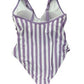 Kona Sol Swim Purple/White Striped One Piece (24W)
