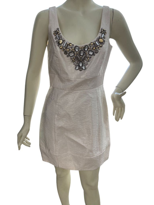 Laundry by Shelli Segal Cream Sleeveless Knee Length Dress