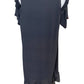 Lauren Conrad Black Midi Cold Shoulder Dress with Ruffle Hem
