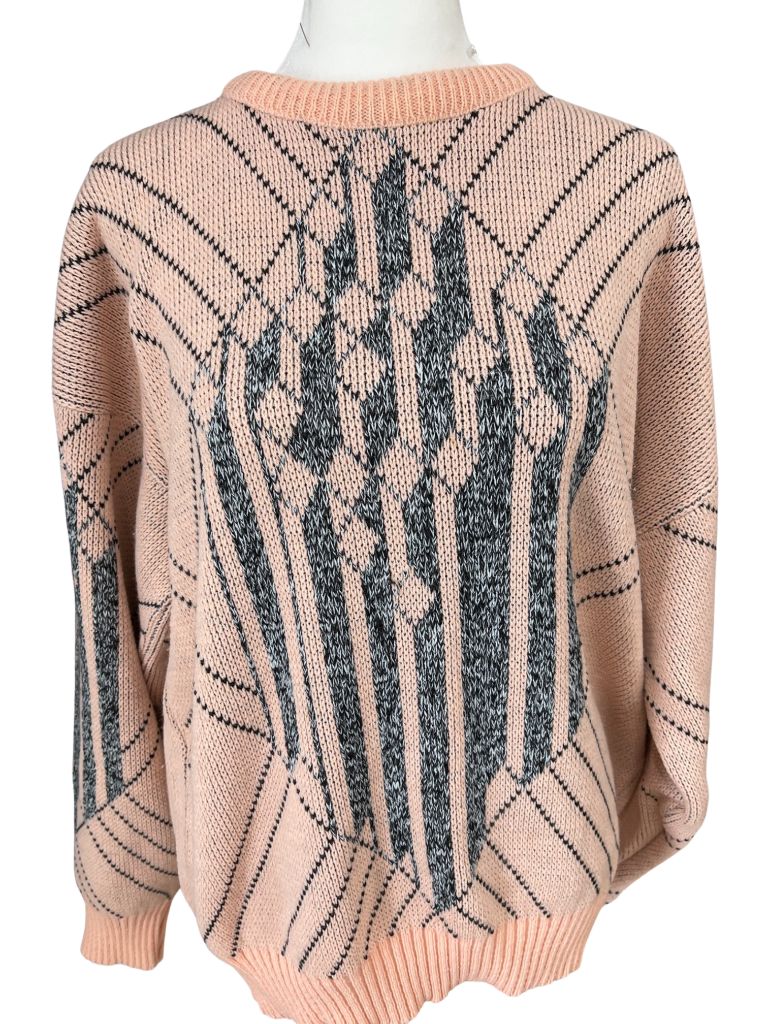 Lavane NY Vintage 80s Pink and Black Sweater