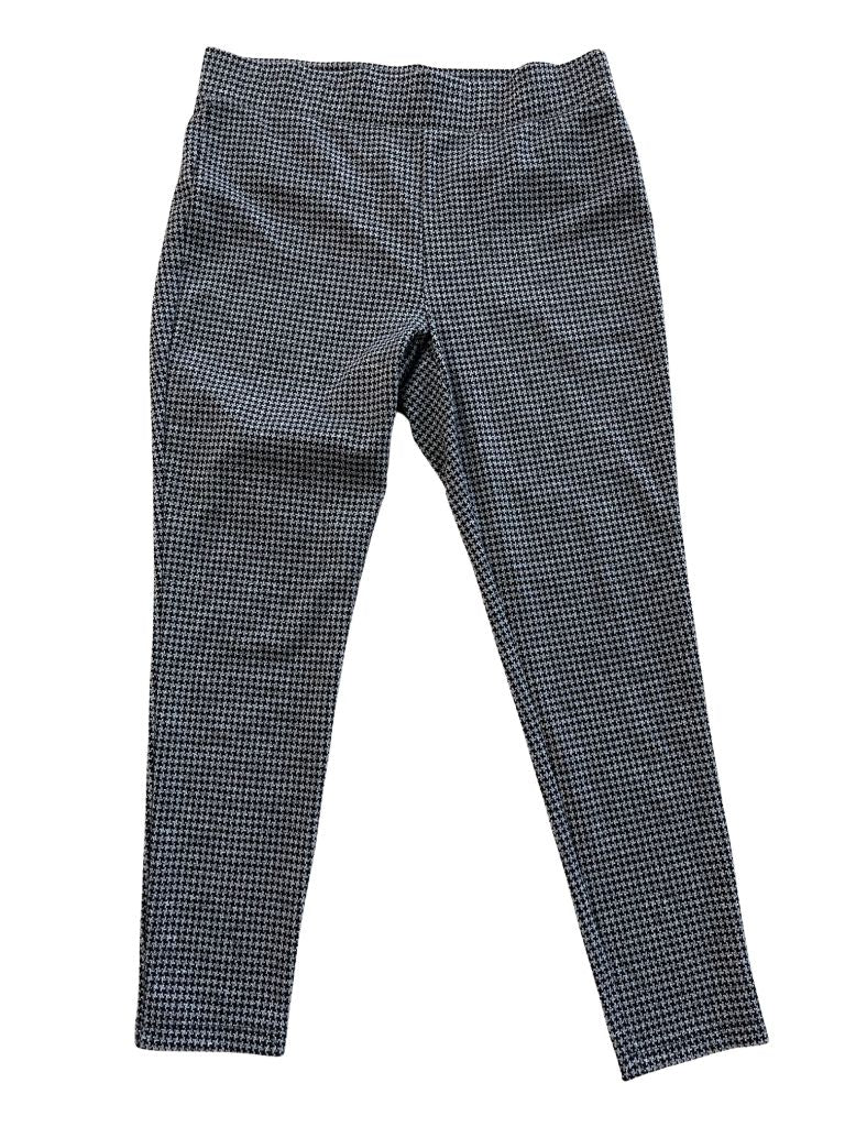Loft Black/Grey Plaid Pull On Pants