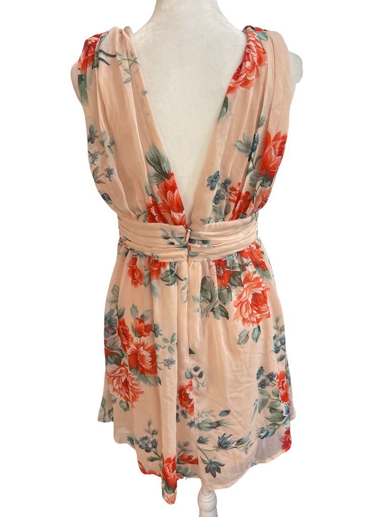 Lulus Pink Floral Sleeveless Mini Dress