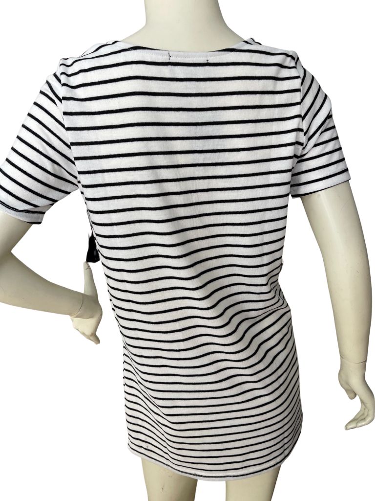 Lumiere Black and White Striped Tee