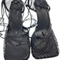 MUCCCUTE Black Square Toe Mesh Stiletto Heels