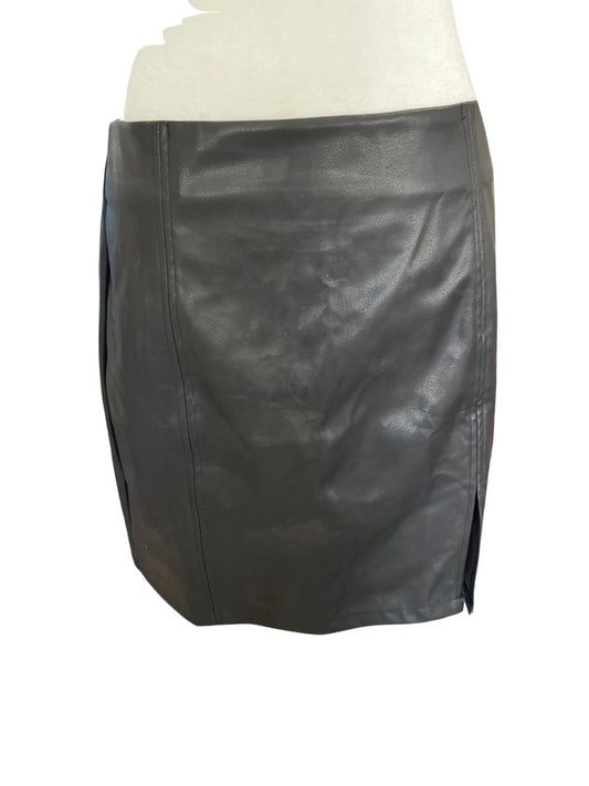MangoPop Faux Leather Black Mini Skirt