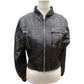 Maniere De Voir Black Cropped Bomber Jacket with Mesh Back