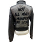 Maniere De Voir Black Cropped Bomber Jacket with Mesh Back