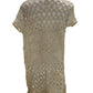 Maurices Taupe "Crocheted" Open Front Short Sleeve Cardigan