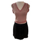 Mixed Thread Retro Pink and White Crop