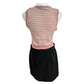 Mixed Thread Retro Pink and White Crop