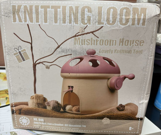 Beige and Pink Mushroom House Knitting Machine